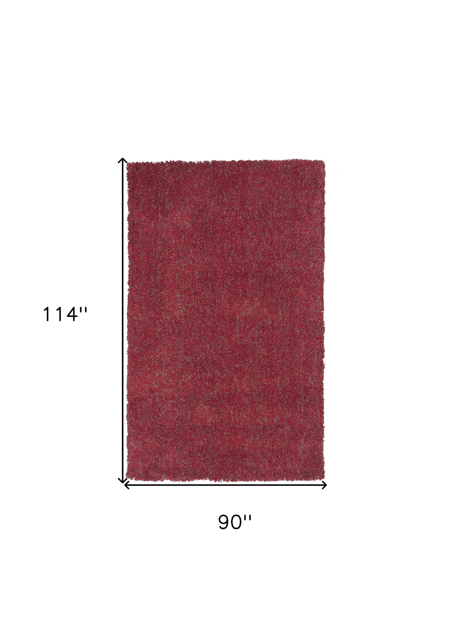 3' X 5' Red Heather Plain Area Rug