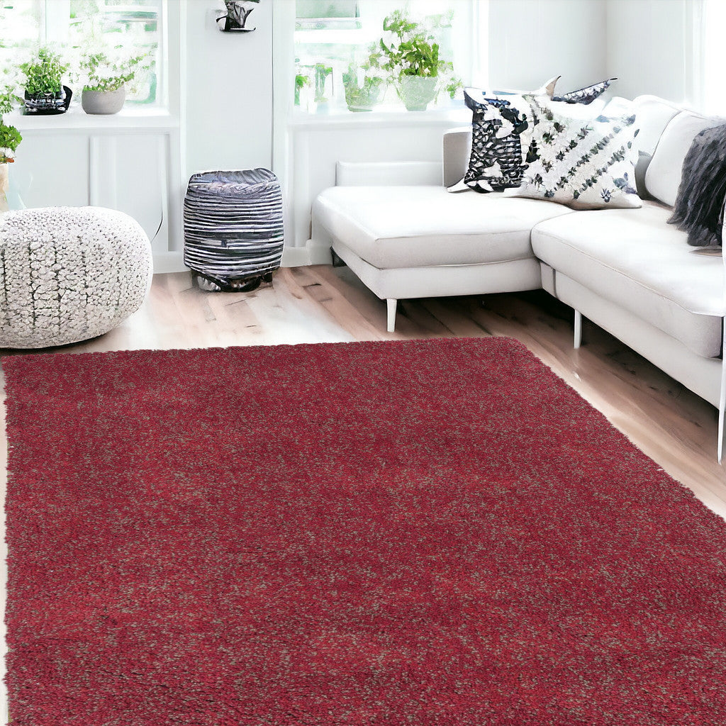 3' X 5' Red Heather Plain Area Rug