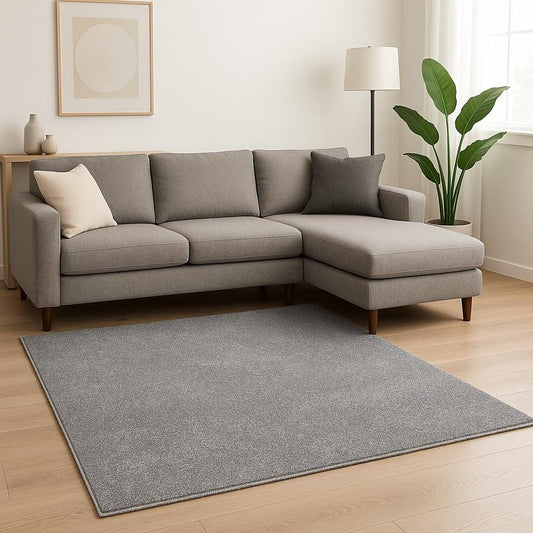 8' X 11' Gray Shag Hand Woven Area Rug