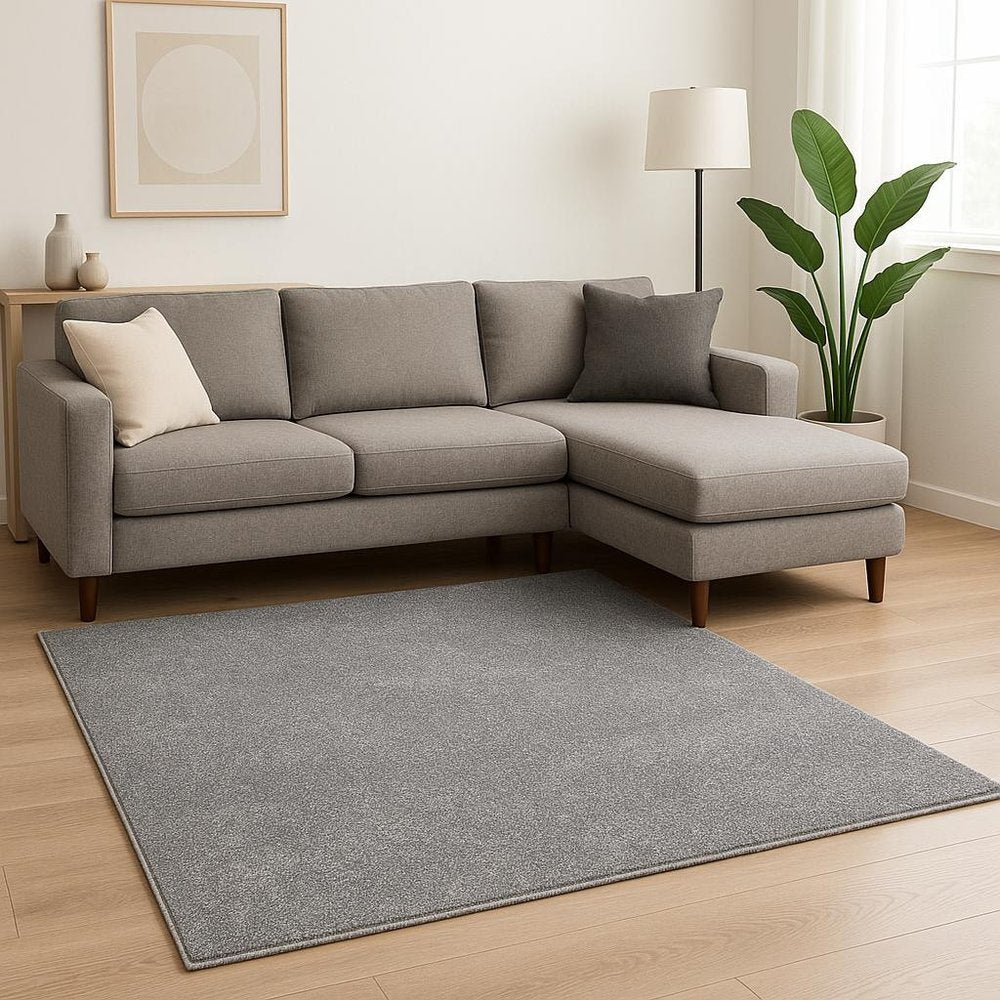 8' X 11' Gray Shag Hand Woven Area Rug