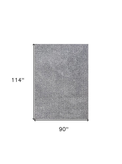 8' X 11' Gray Shag Hand Woven Area Rug