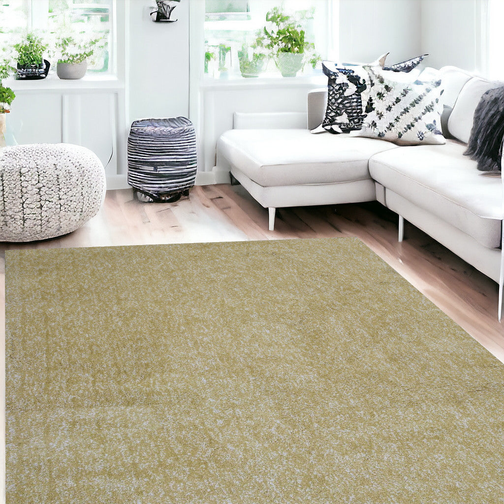 5' X 7' Yellow Heather Plain Indoor Area Rug