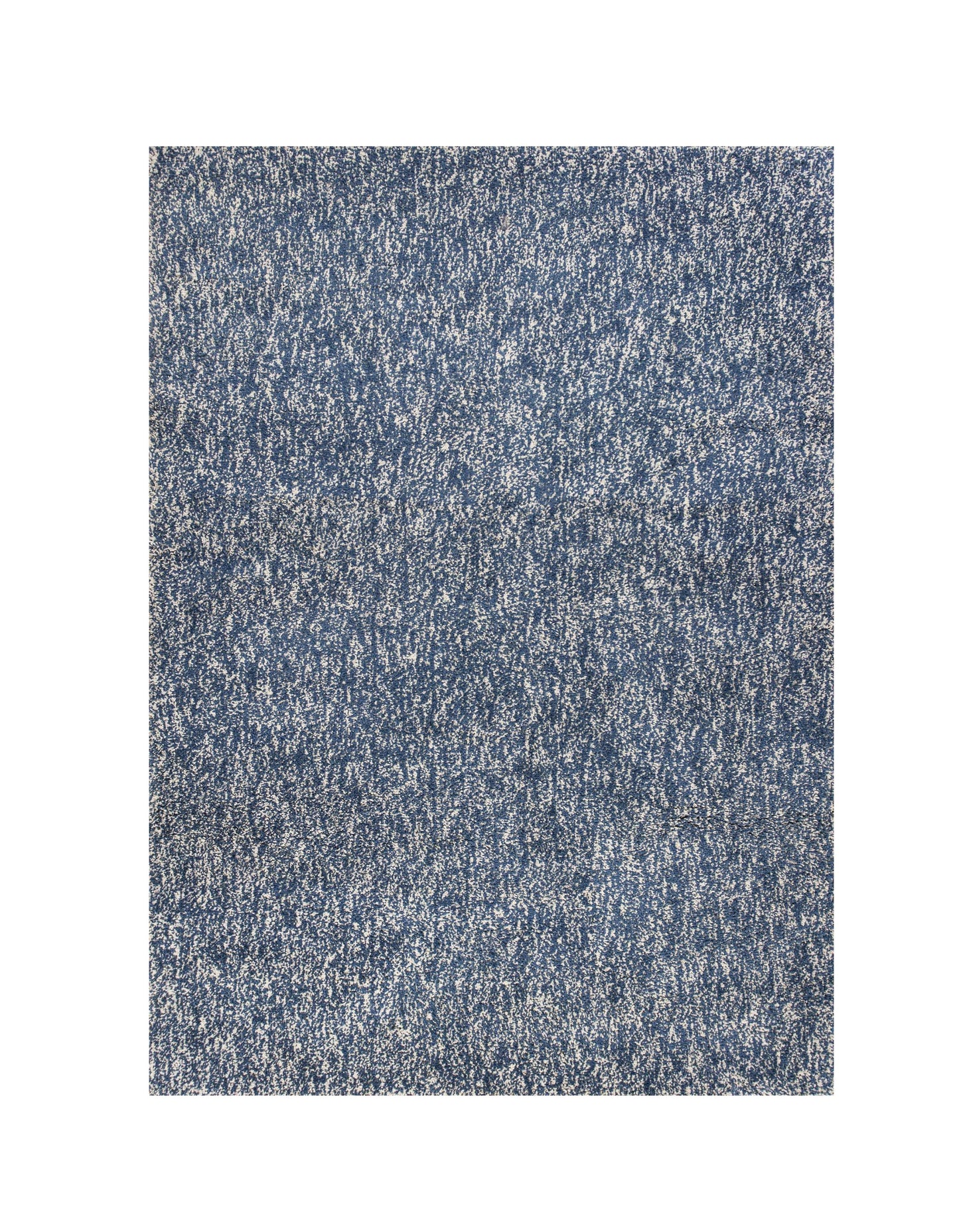 8' Indigo Or Ivory Heather Plain Runner Rug