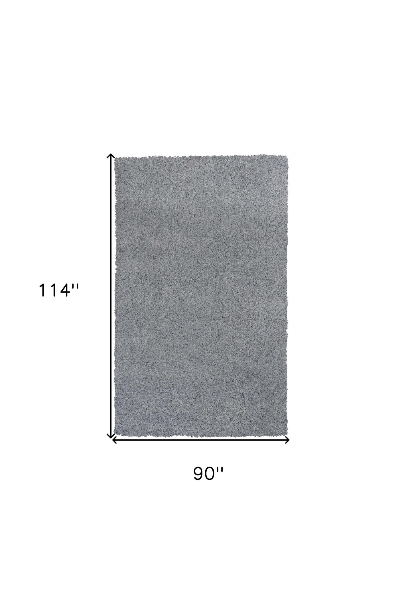 8' X 10' Grey Indoor Shag Rug