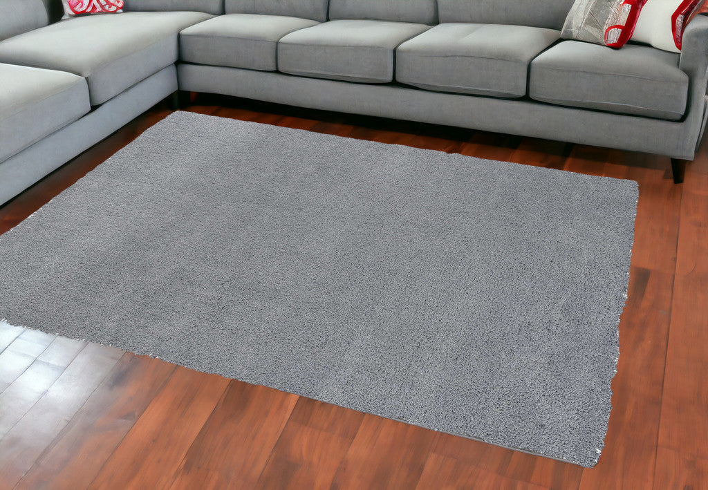 5' X 7' Grey Plain Indoor Area Rug