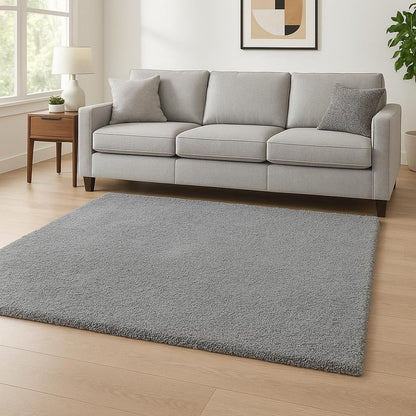 9' X 13' Gray Shag Hand Woven Area Rug