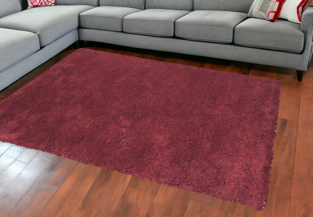 9' X 13' Polyester Red Area Rug