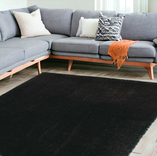 5' X 7' Espresso Indoor Shag Rug