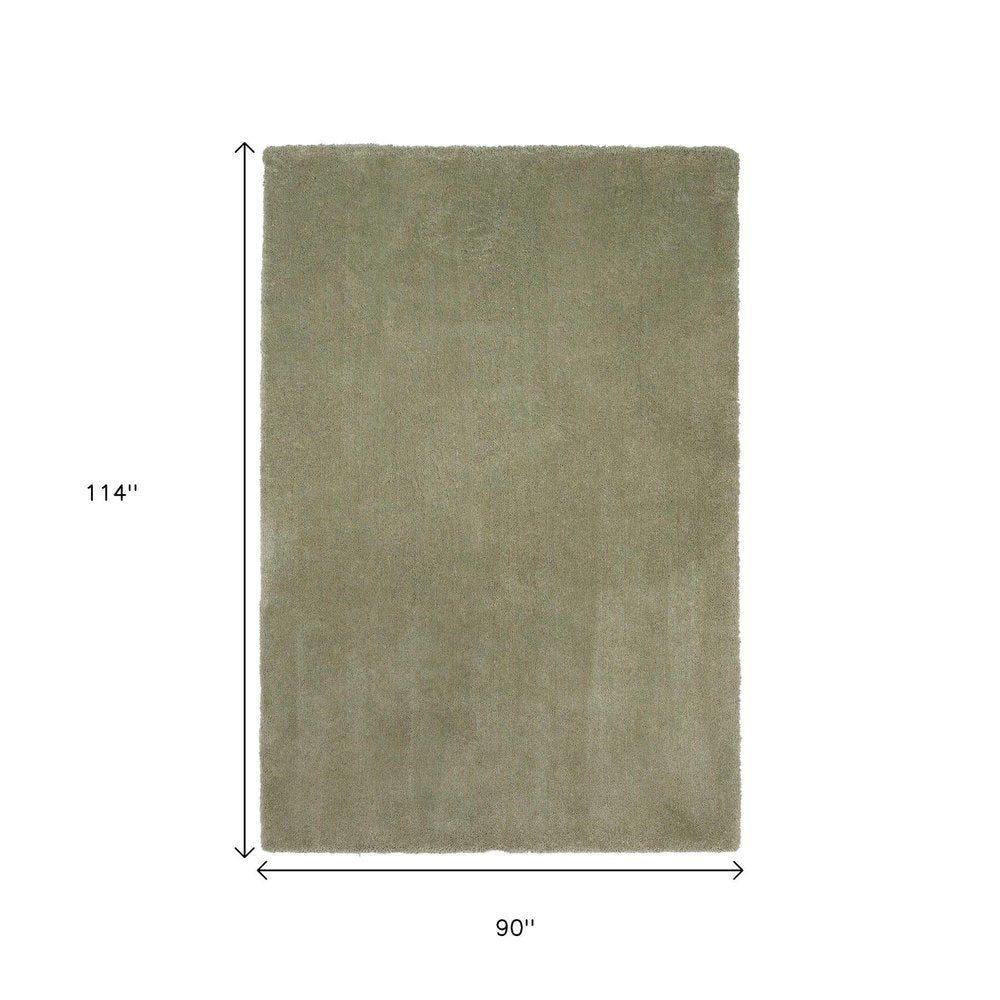 8' X 10' Sage Shag Hand Woven Area Rug