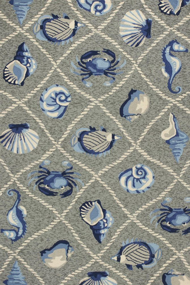 8' X 10' Gray Abstract Indoor Outdoor Area Rug