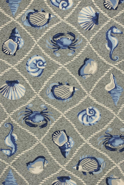 8' X 10' Gray Abstract Indoor Outdoor Area Rug