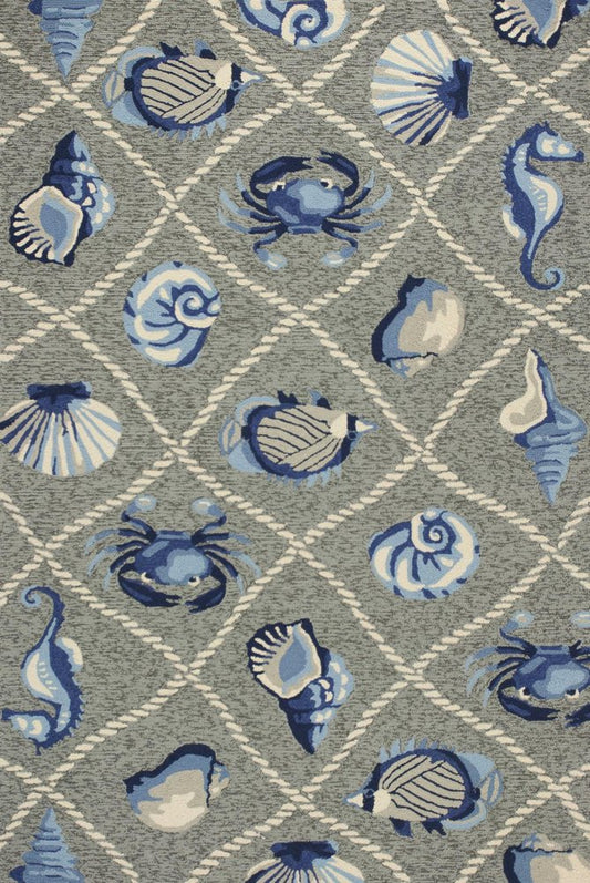 8' X 10' Gray Abstract Indoor Outdoor Area Rug