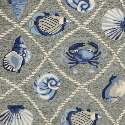 8' X 10' Gray Abstract Indoor Outdoor Area Rug