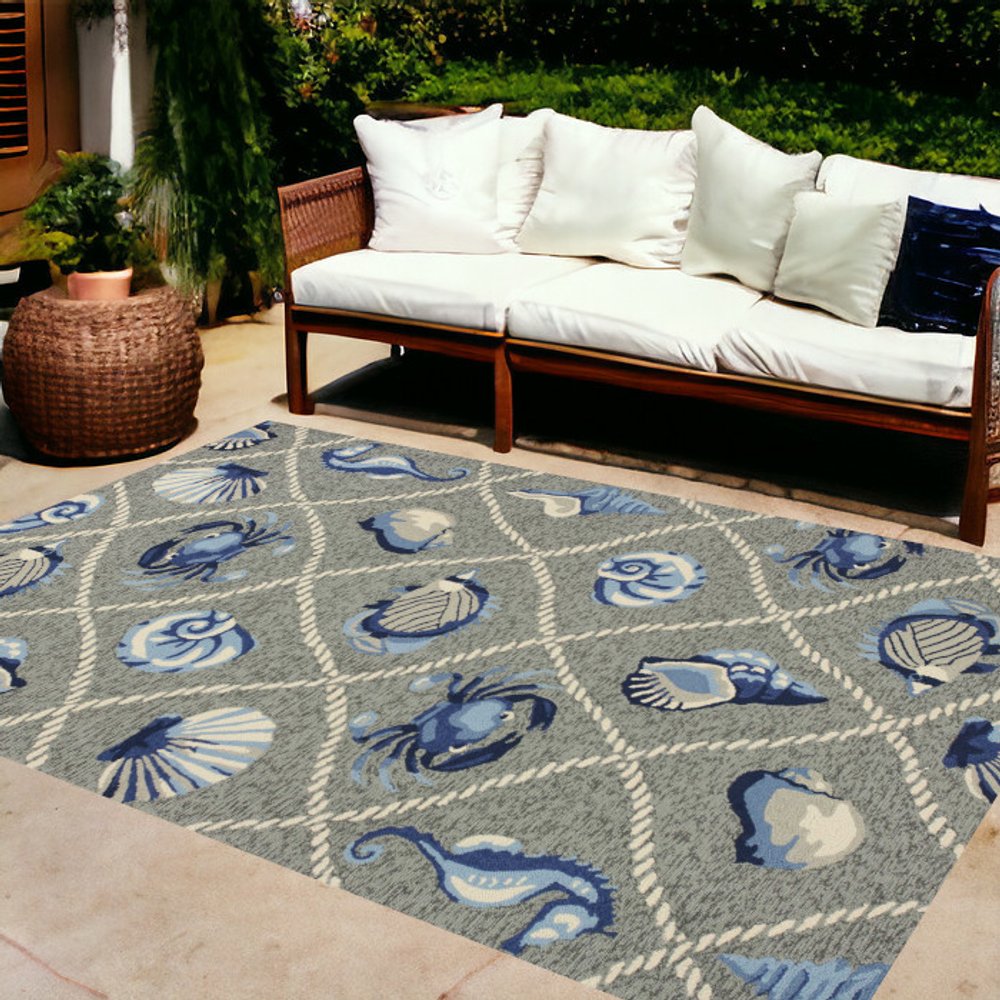 3' X 5' Gray Abstract Handmade Indoor Outdoor Area Rug