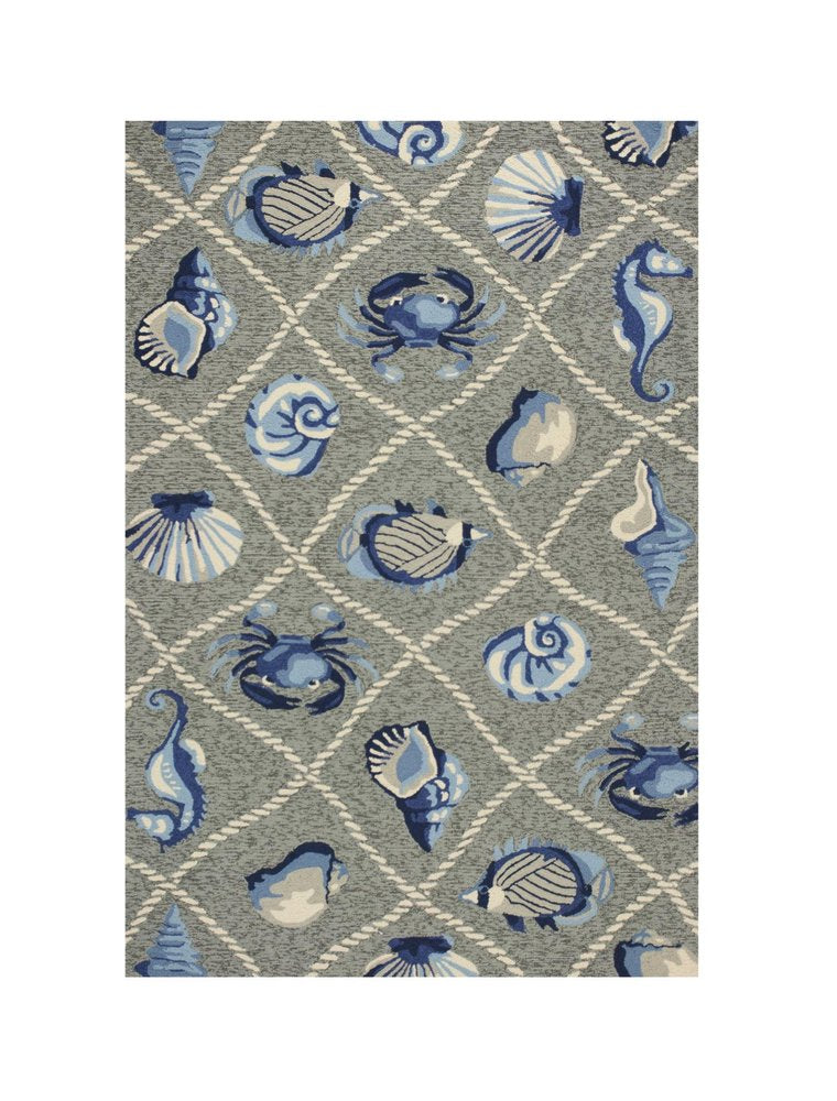 5' X 8' Gray Abstract Handmade Indoor Outdoor Area Rug