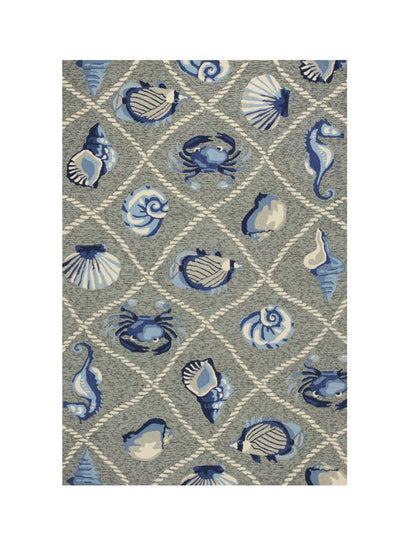8' X 10' Gray Abstract Indoor Outdoor Area Rug