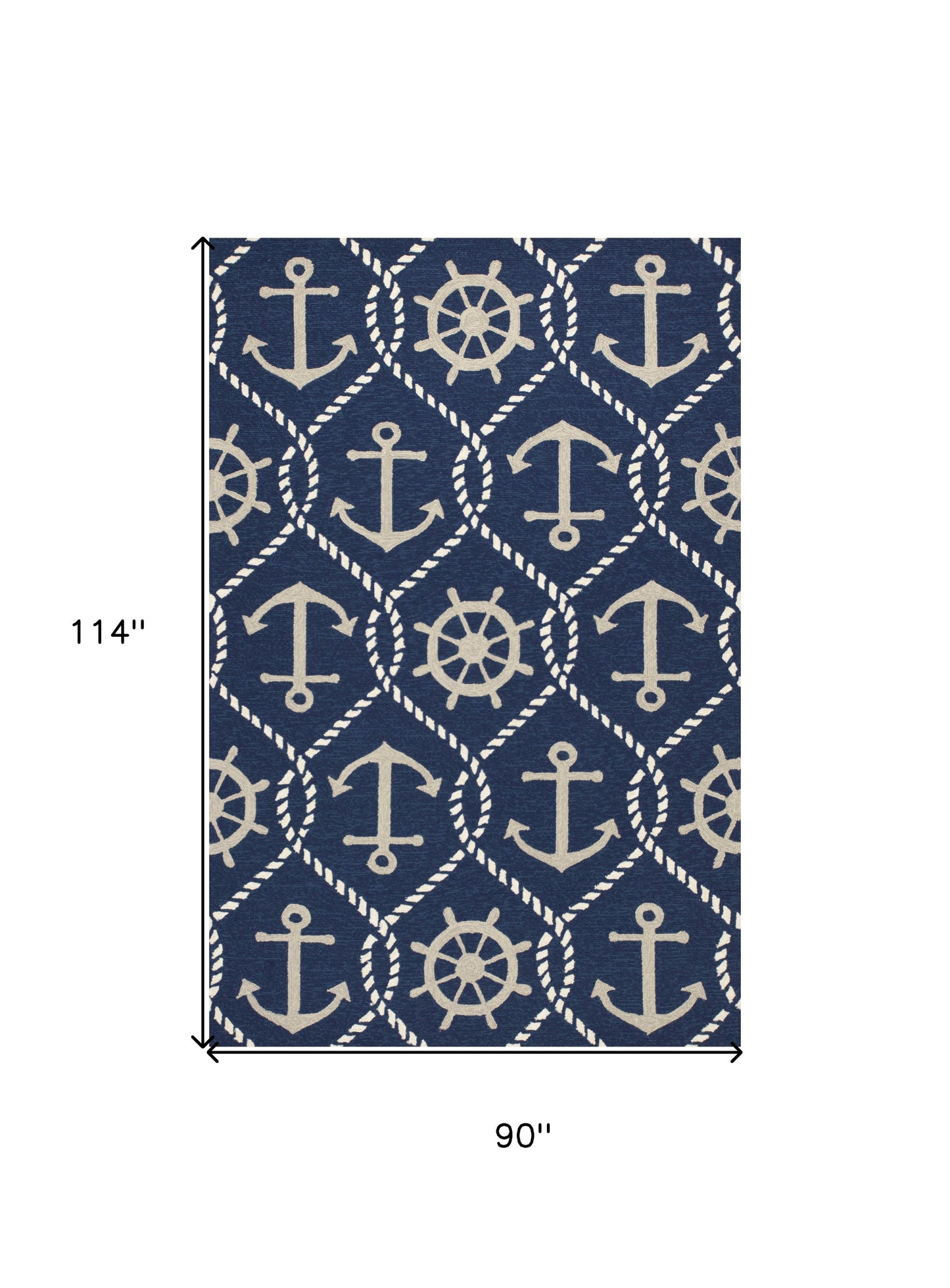 3' X 5' Navy Blue Hand Tufted Area Rug