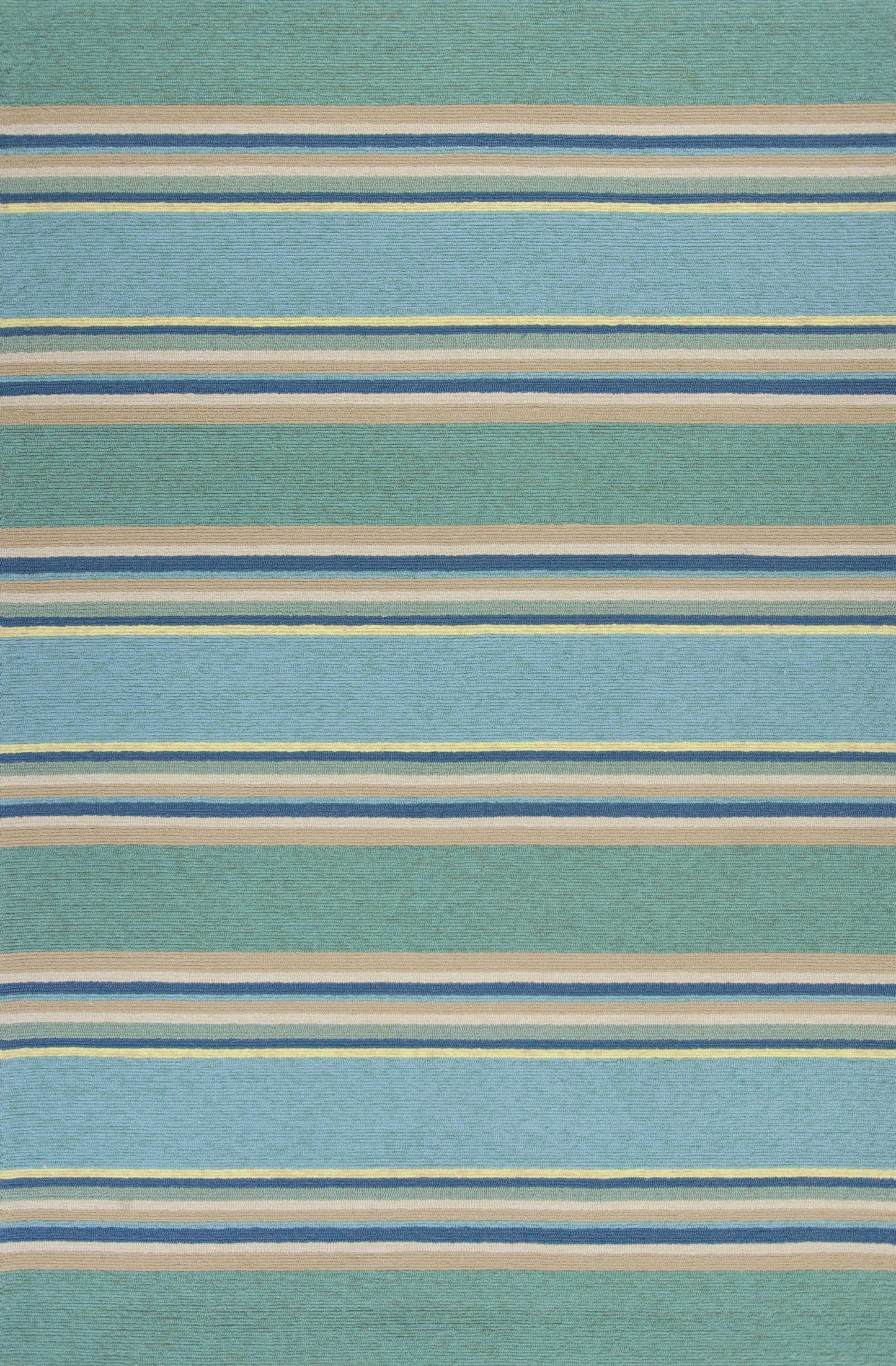 8' X 10' Blue Striped Handmade Indoor Outdoor Area Rug