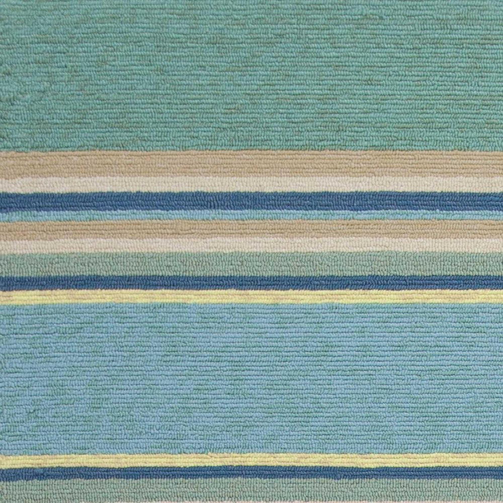 8' X 10' Blue Striped Handmade Indoor Outdoor Area Rug