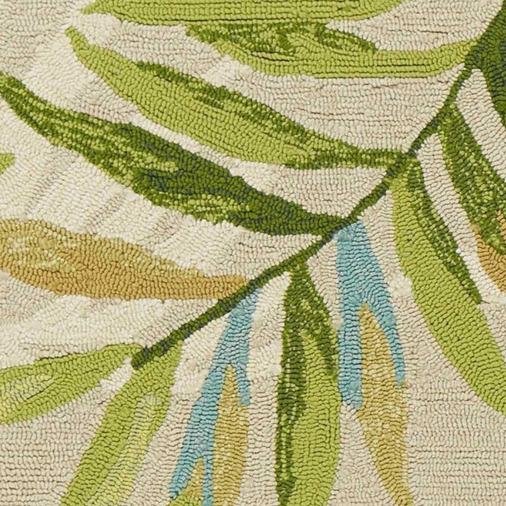 3' X 5' Sand Tropical Botanical Hand Tufted Area Rug