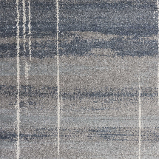 5' X 8' Blue Grey Machine Woven Abstract Indoor Area Rug