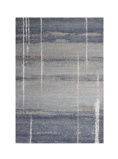 7' X 10' Blue And Gray Abstract Area Rug