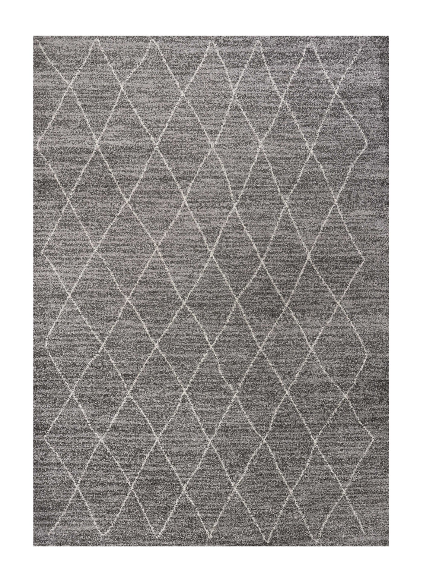 5' X 8' Grey Geometric Diamond Indoor Area Rug