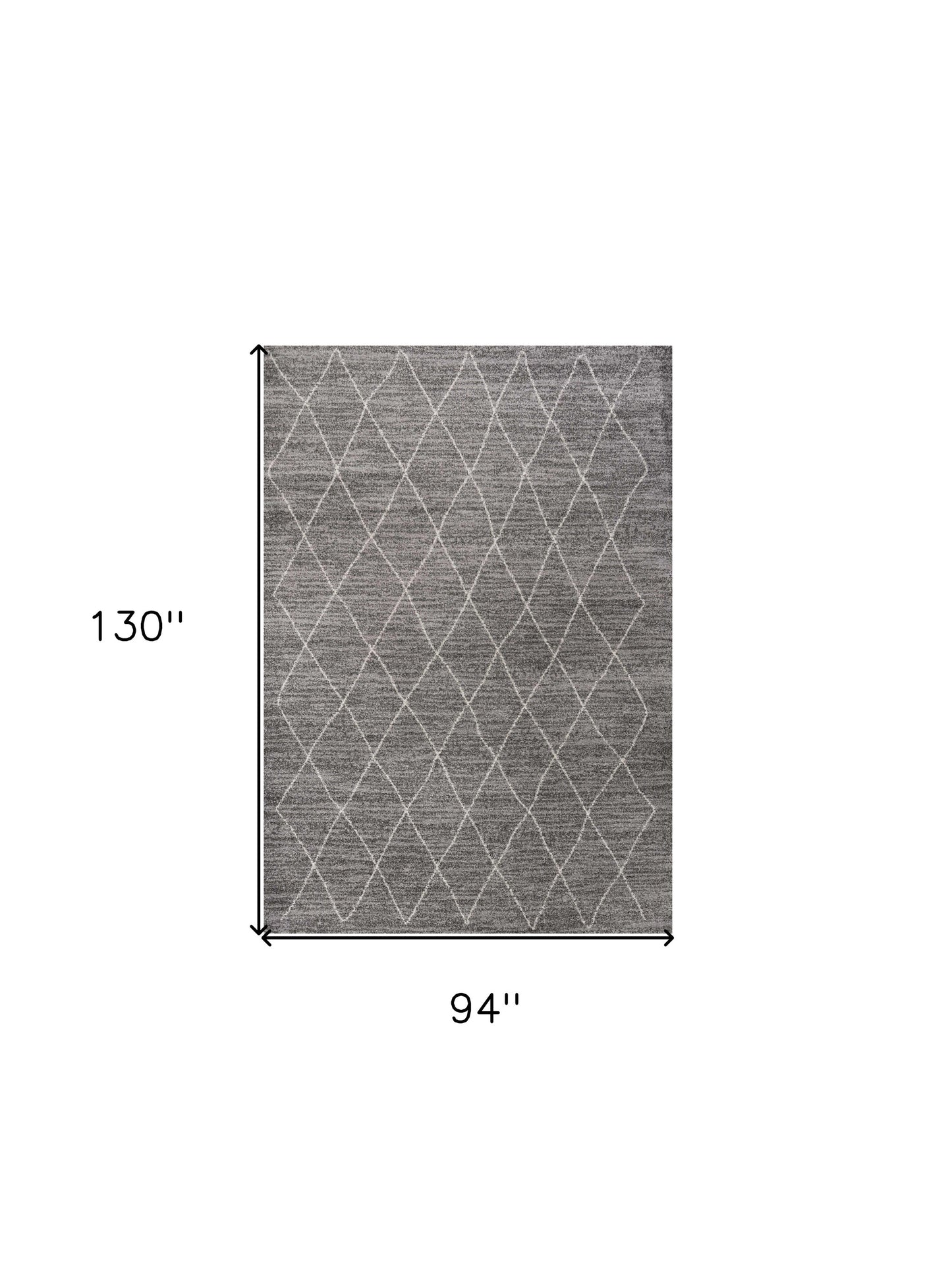 5' X 8' Grey Geometric Diamond Indoor Area Rug