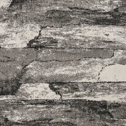Gray abstract area rug, 8' x 11'.
