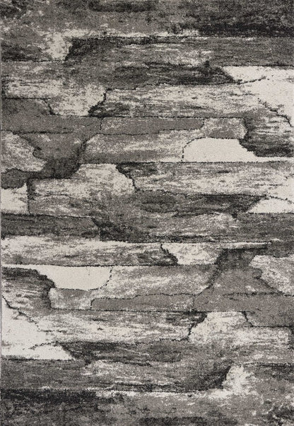 8' x 11' gray abstract area rug