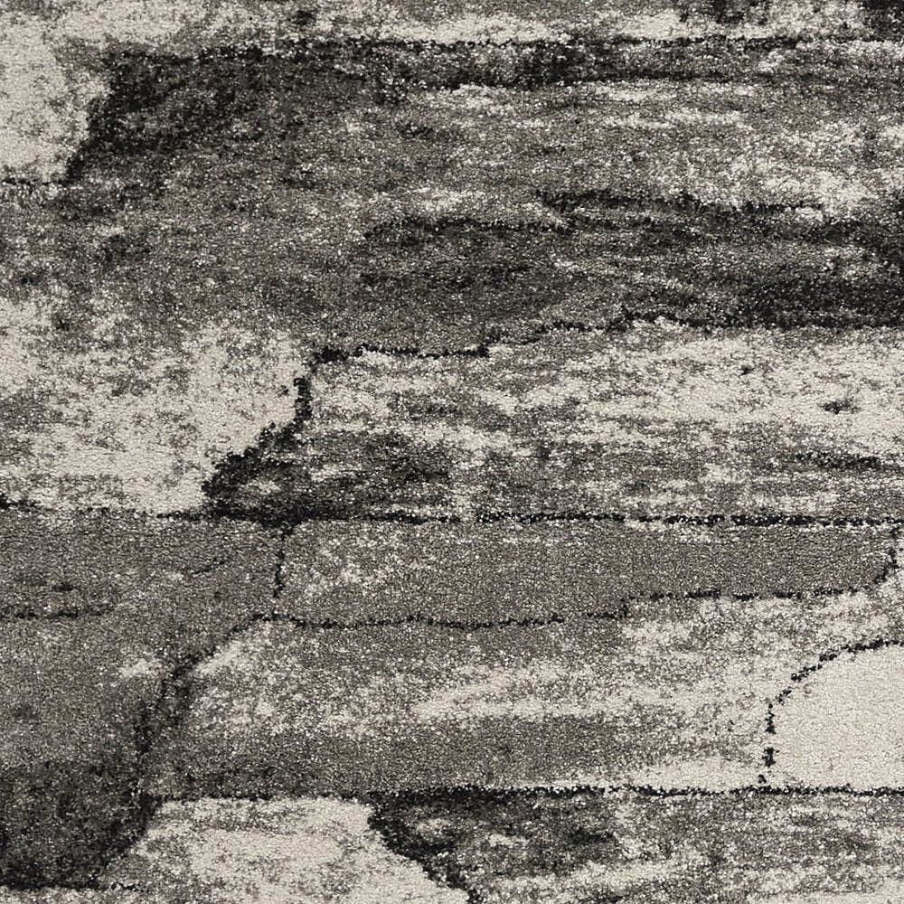 Gray abstract area rug, 8' x 11'.