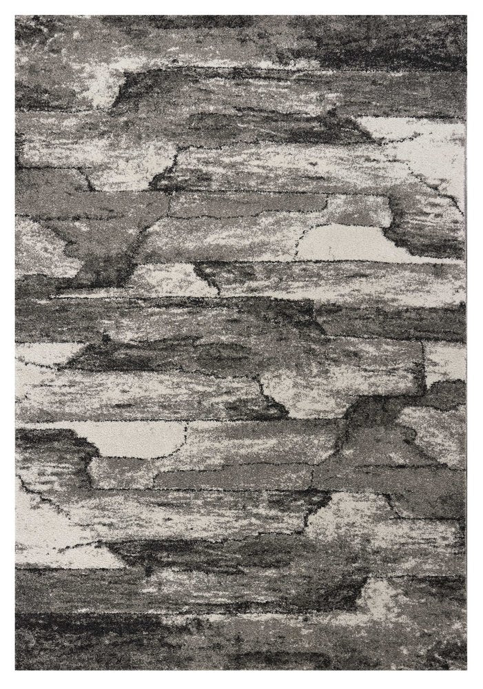 Gray abstract area rug, 8' X 11'.