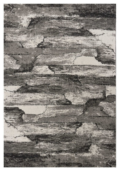 Gray abstract area rug, 8' X 11'.