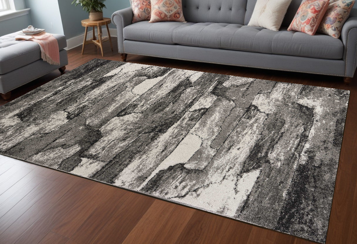 3' X 5' Grey Abstract Design Area Rug