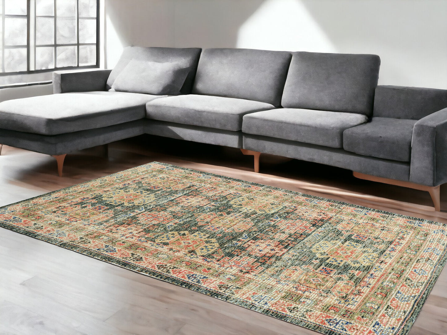 7' X 9'  Jute Charcoal Area Rug