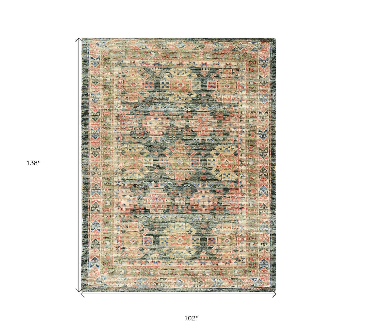 7' X 9'  Jute Charcoal Area Rug