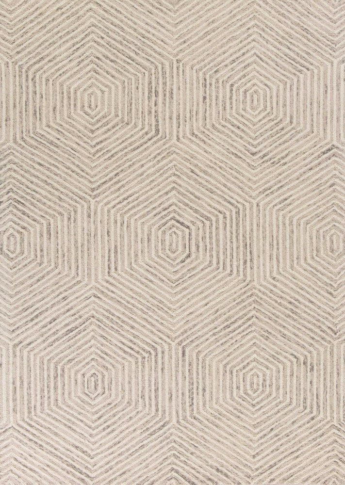 8' X 10' Sand And Beige Wool Geometric Hand Tufted Area Rug