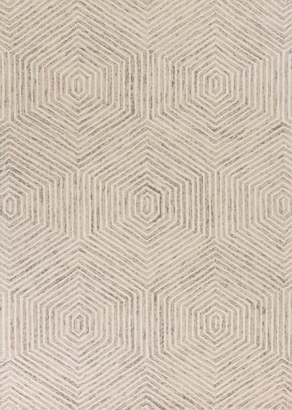 8' X 10' Sand And Beige Wool Geometric Hand Tufted Area Rug