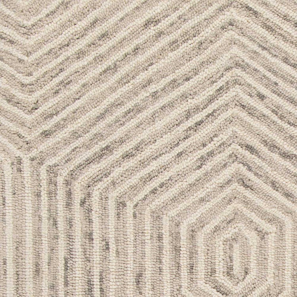 8' X 10' Sand And Beige Wool Geometric Hand Tufted Area Rug