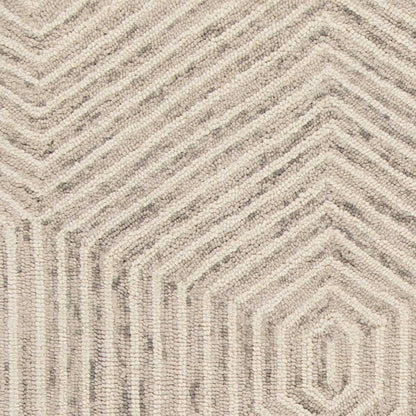 8' X 10' Sand And Beige Wool Geometric Hand Tufted Area Rug