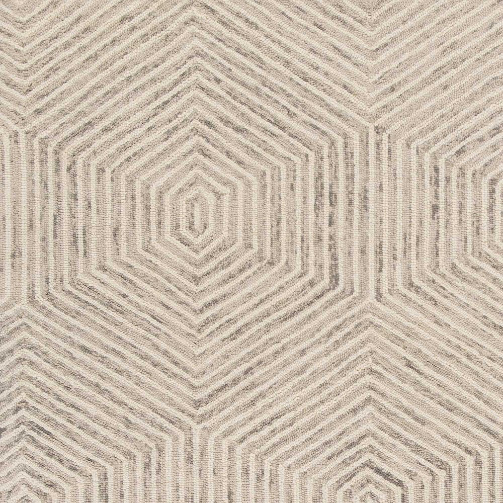 5' X 7' Sand And Beige Wool Geometric Hand Tufted Area Rug