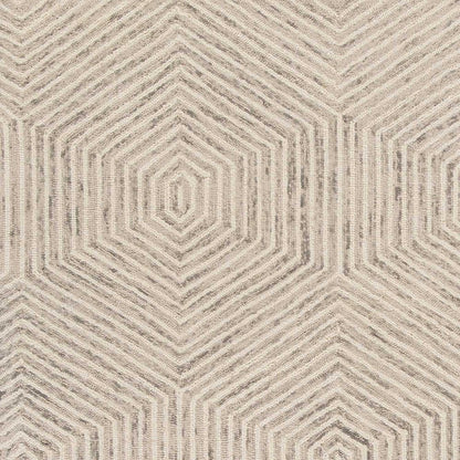 5' X 7' Sand And Beige Wool Geometric Hand Tufted Area Rug