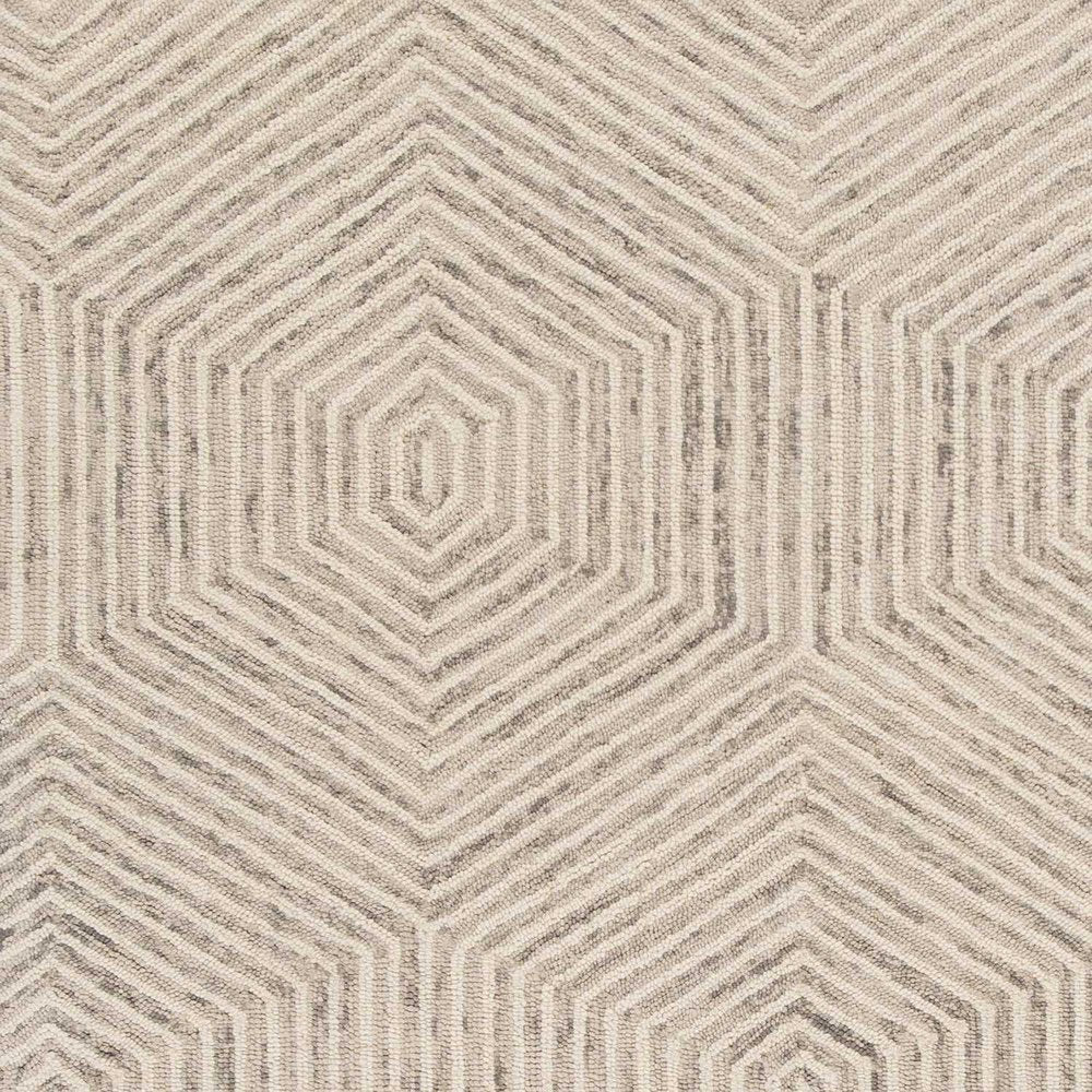 8' X 10' Sand And Beige Wool Geometric Hand Tufted Area Rug