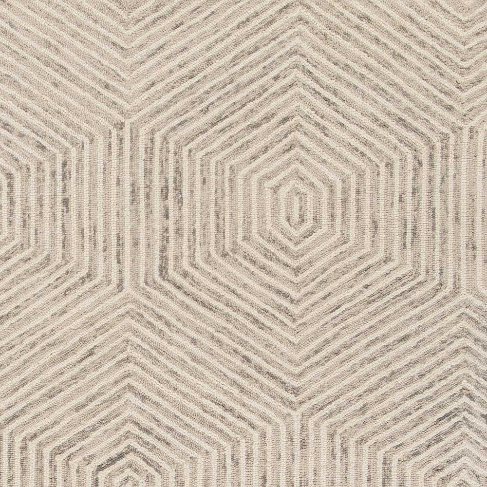 8' X 10' Sand And Beige Wool Geometric Hand Tufted Area Rug