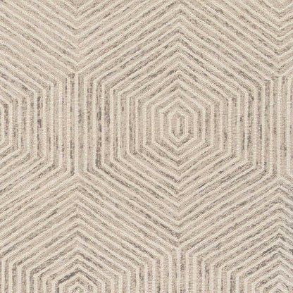 8' X 10' Sand And Beige Wool Geometric Hand Tufted Area Rug