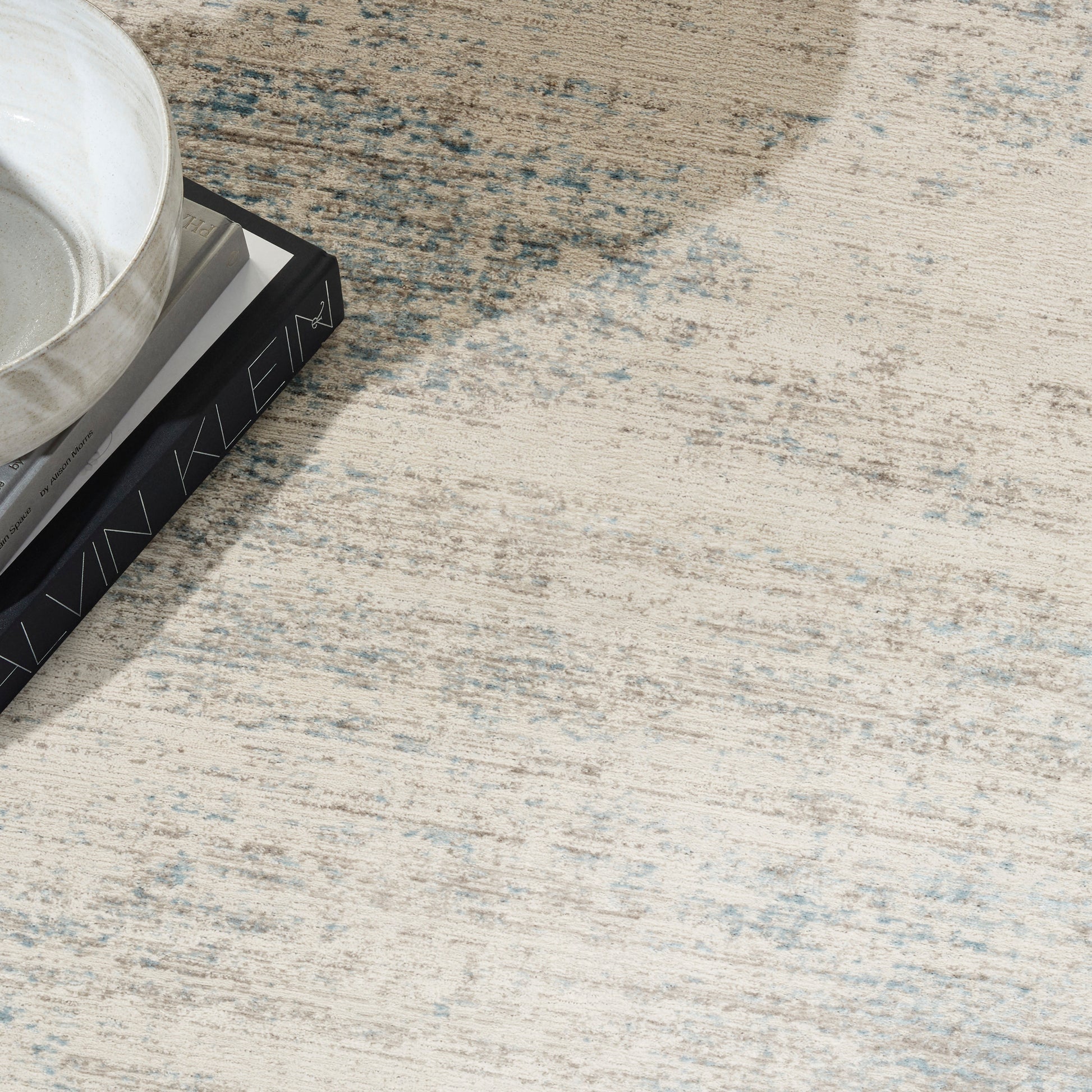 Cream textured runner rug on the floor.