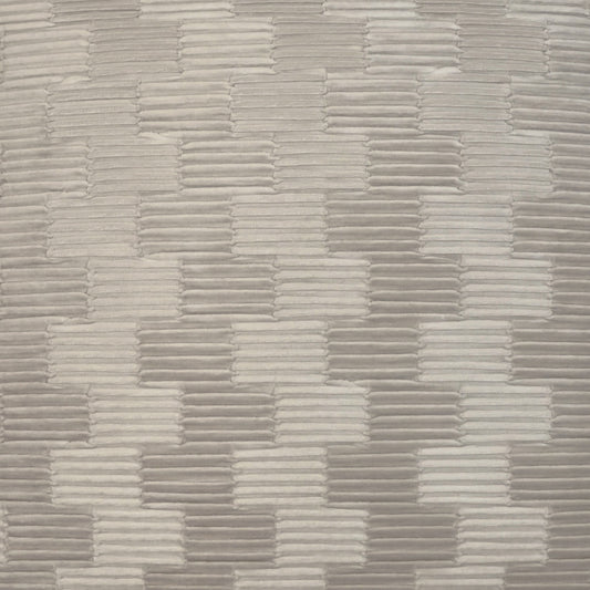 Beige-gray woven fabric with a brick-like pattern of raised rectangular bars.