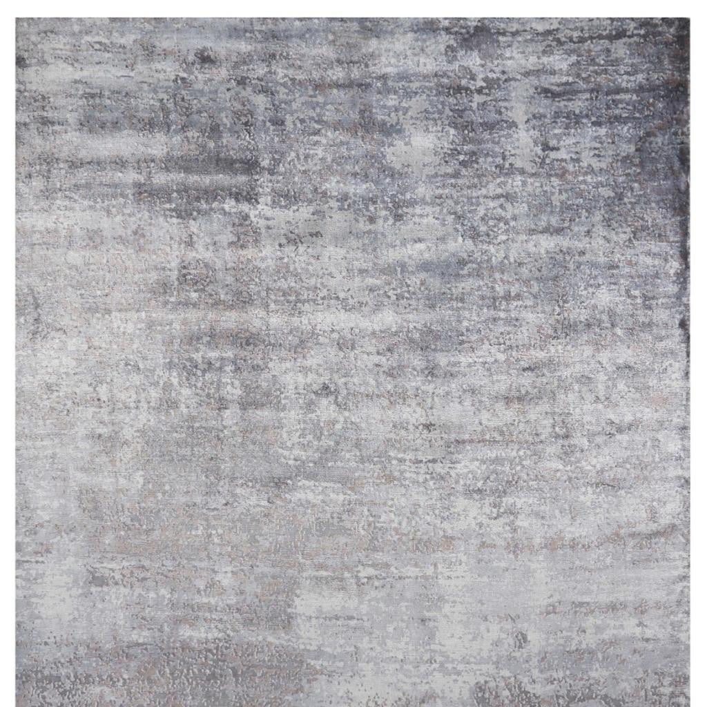 5' X 7' Slate Gray And Dark Gray Abstract Hand Loomed Area Rug