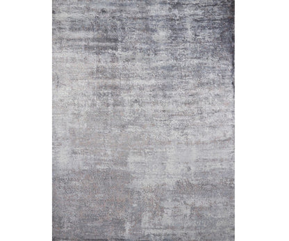 5' X 7' Slate Gray And Dark Gray Abstract Hand Loomed Area Rug