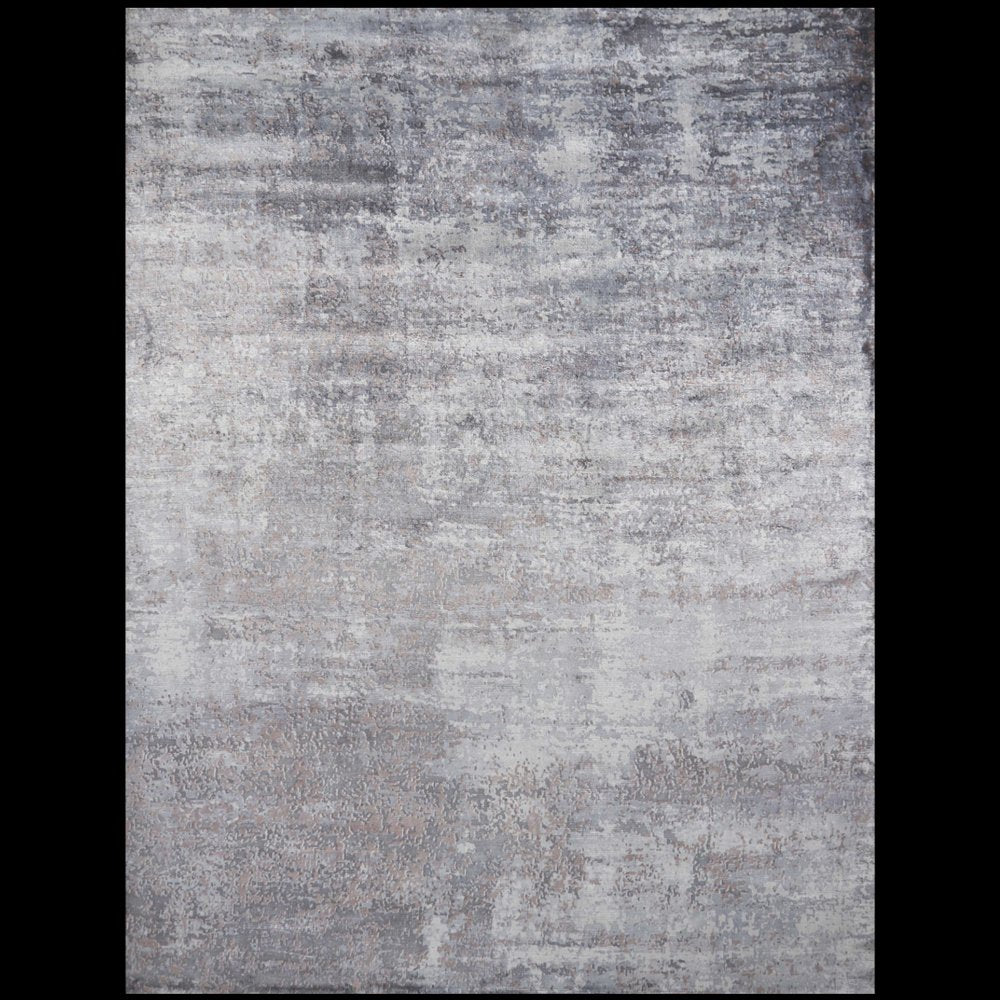 5' X 7' Slate Gray And Dark Gray Abstract Hand Loomed Area Rug